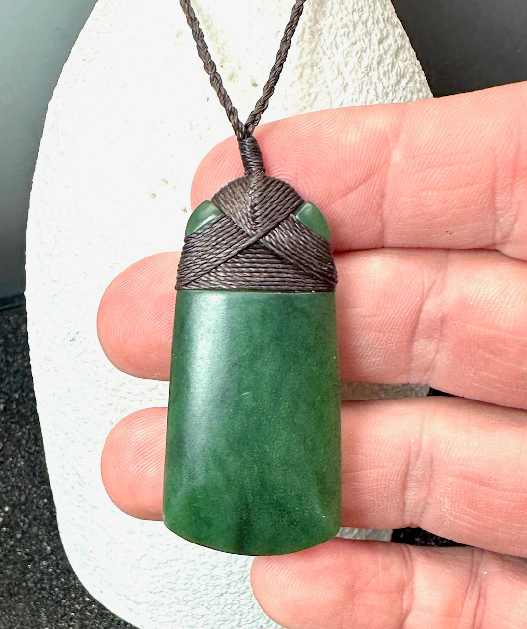 Canadian Nephrite Jade Maori Inspired Toki Pendant, Natural Jade