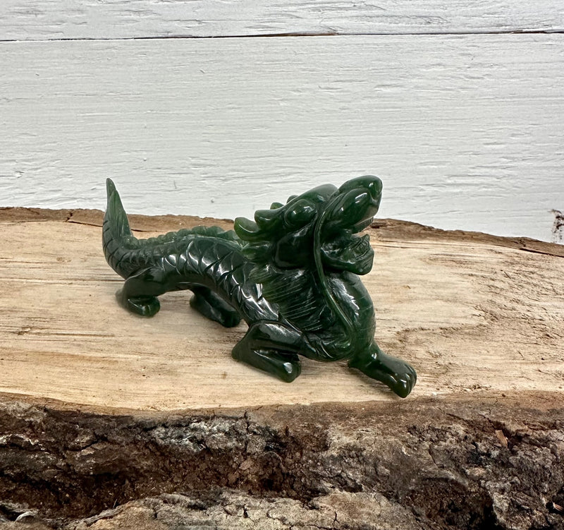 Jade Dragon Carving - 5"