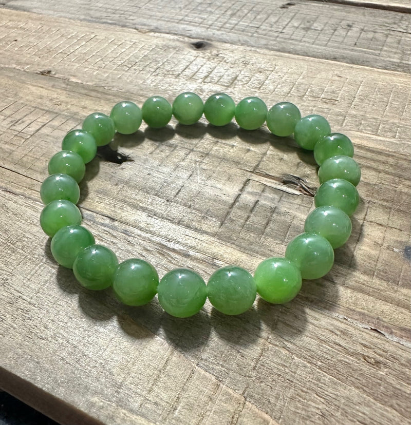 Jade 8mm Bead Bracelet - A grade