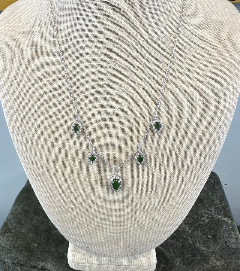 Silver Multi Teardrop Necklace 2214
