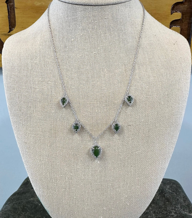Silver Multi Teardrop Necklace 2214