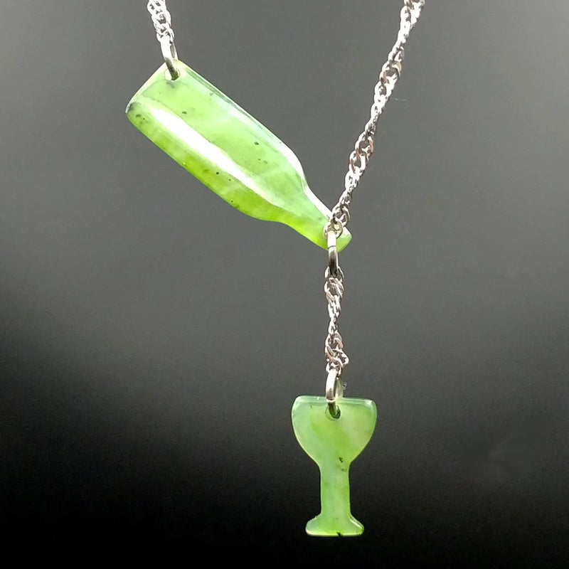 Jade Pendant – Bottle and Glass - The Jade Store