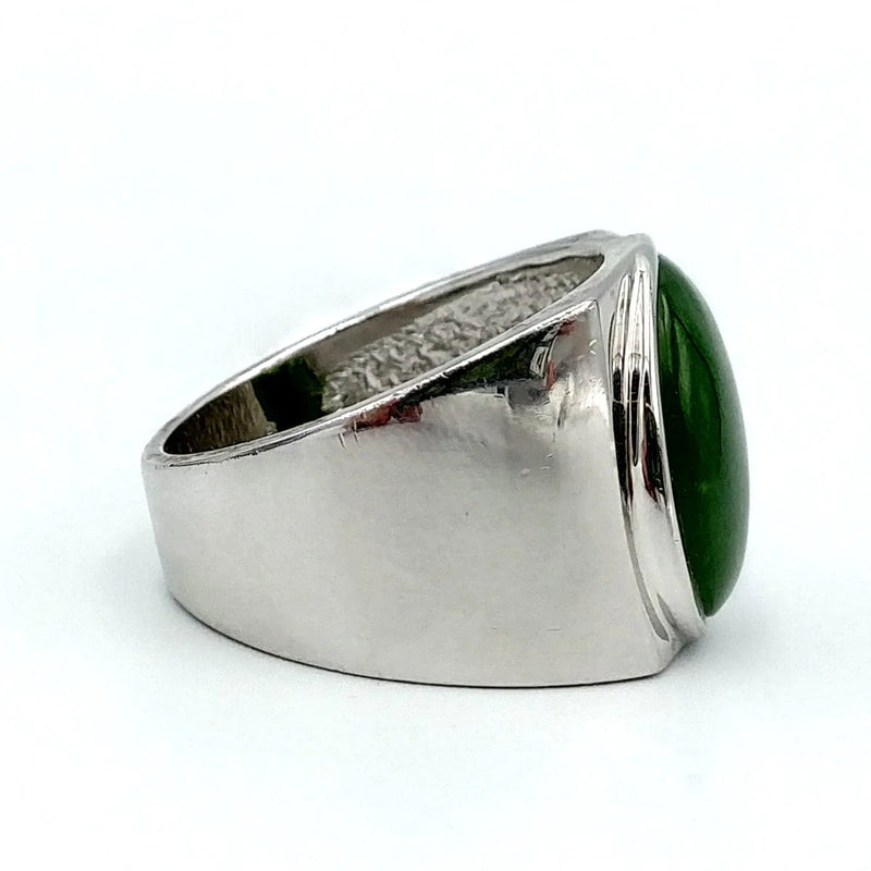 Jade Ring – Oval in Silver - The Jade Store