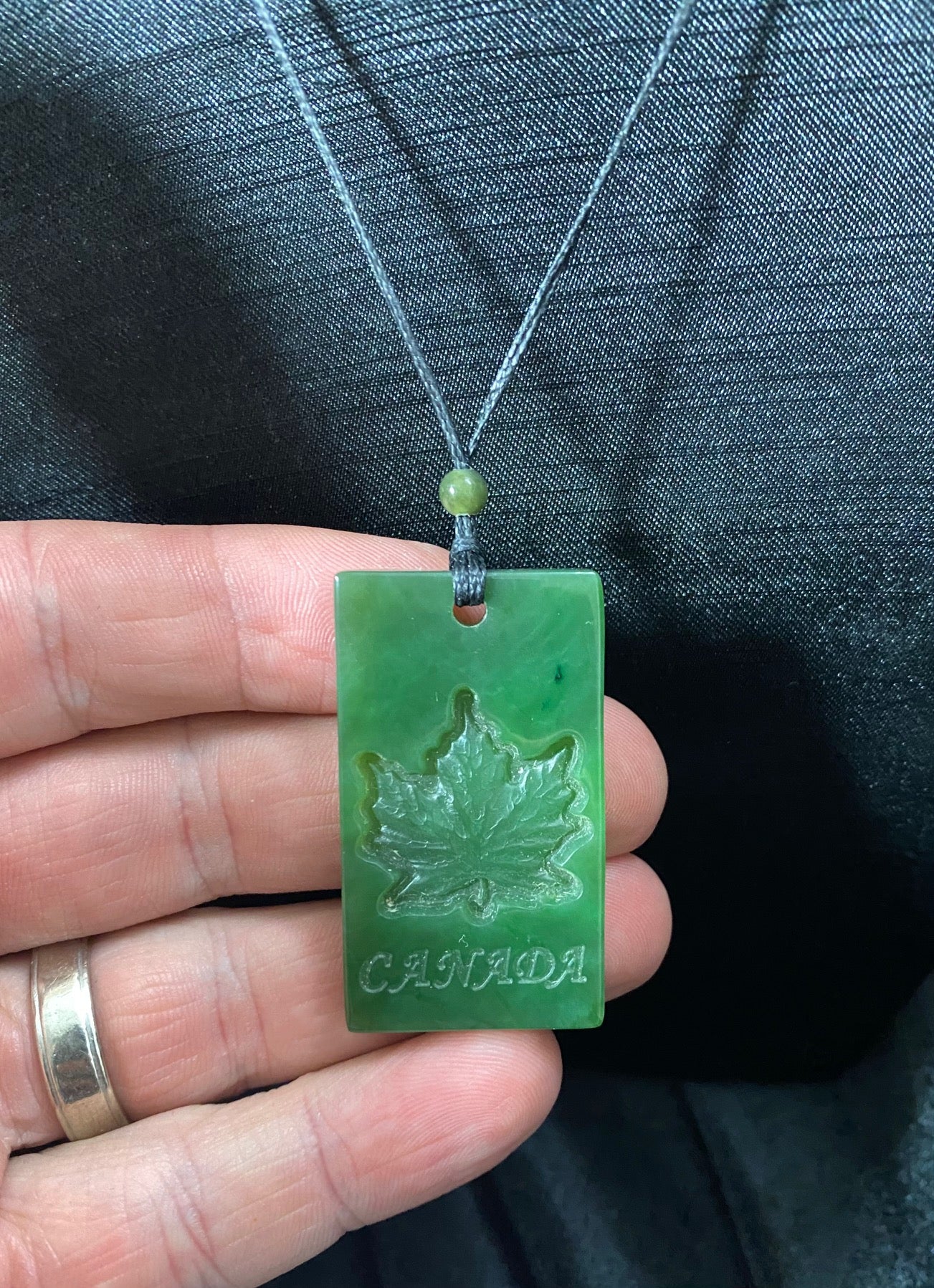 Canadian Nephrite Jade Maple Leaf Pendant Authentic Jade. Jade Mine