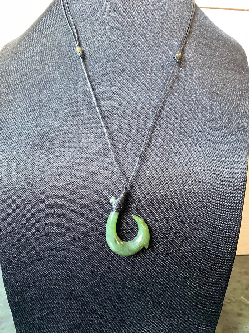Fish Hook - Green OR Black Jade