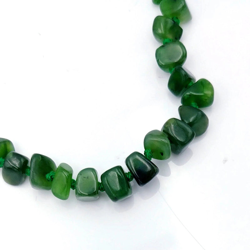 Canadian Nephrite Jade Chip Bead Necklace - 18" with a clasp