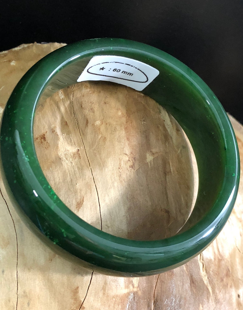 Canadian Dark Green Jade Bangle - 60mm, 60.5mm and 61mm
