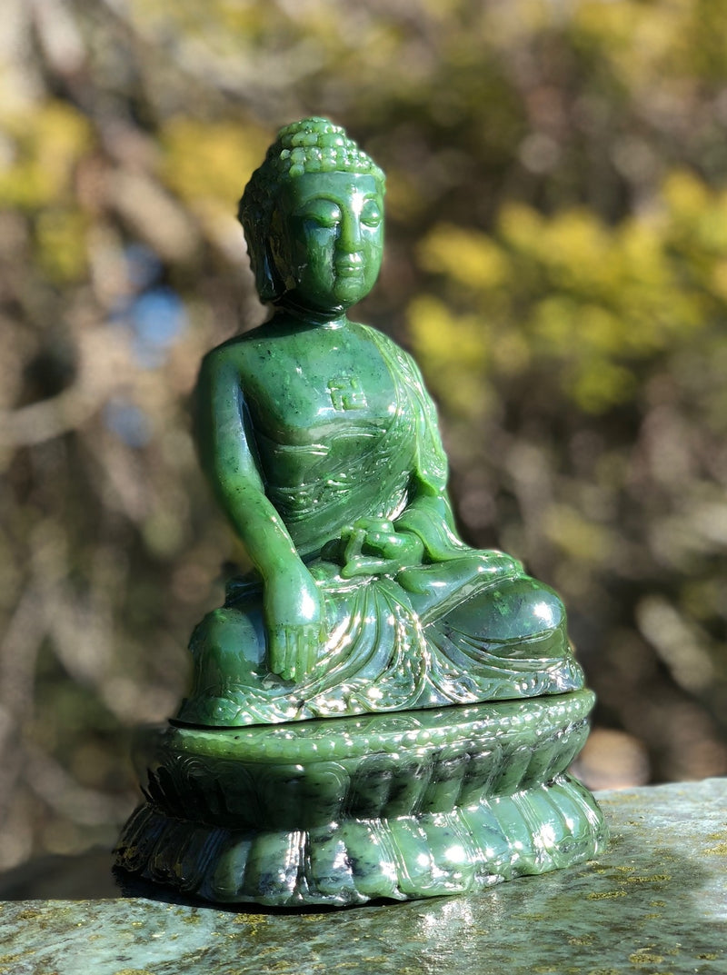 Canadian Jade Buddha with Base 8"