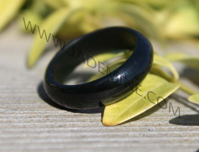 Australian Black Jade Narrow Band Ring – Jade Mine Canada