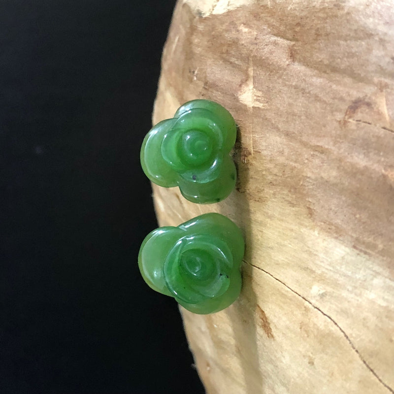 Jade Rose Stud Earrings, 3597