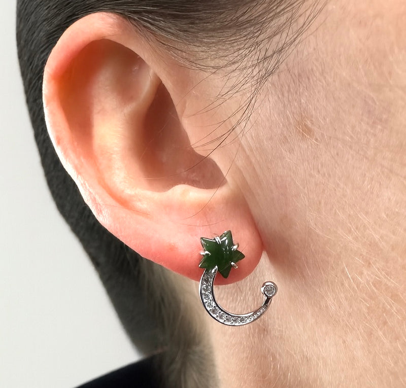 Star and Moon Stud Earrings, 6543