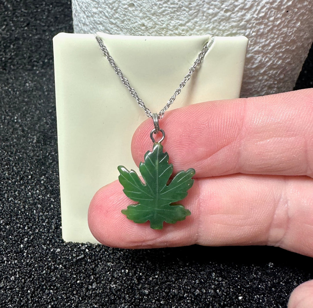 Canadian Nephrite Jade Maple Leaf Charm – Jade Mine Canada