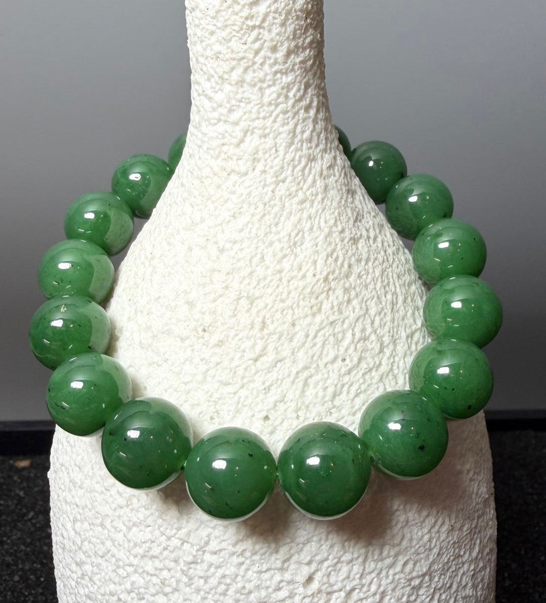 12MM Canadian Nephrite JADE Bracelet - 7.5