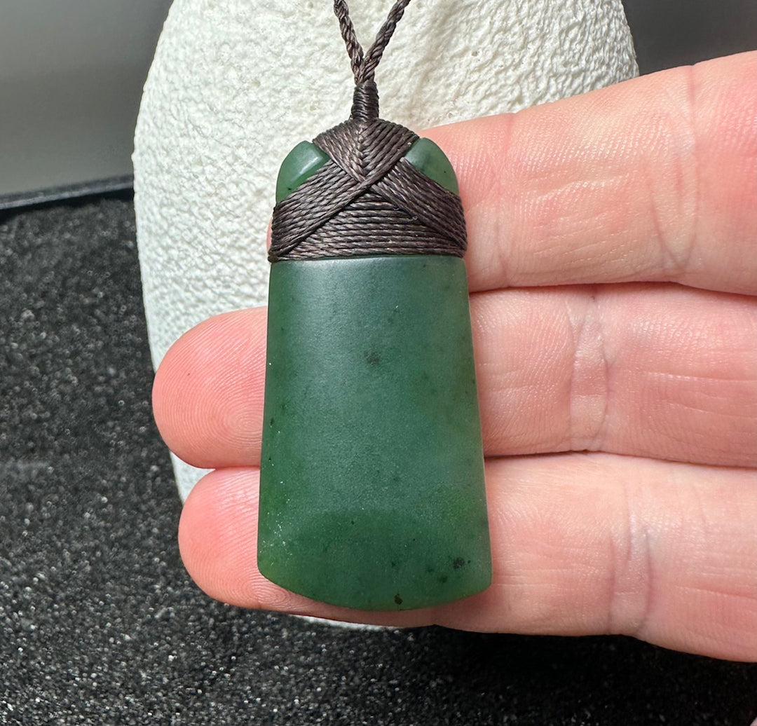 Canadian Nephrite Jade Maori Inspired Toki Pendant, Natural Jade