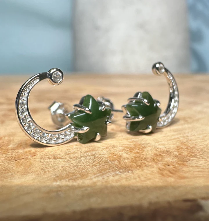 Star and Moon Stud Earrings, 6543