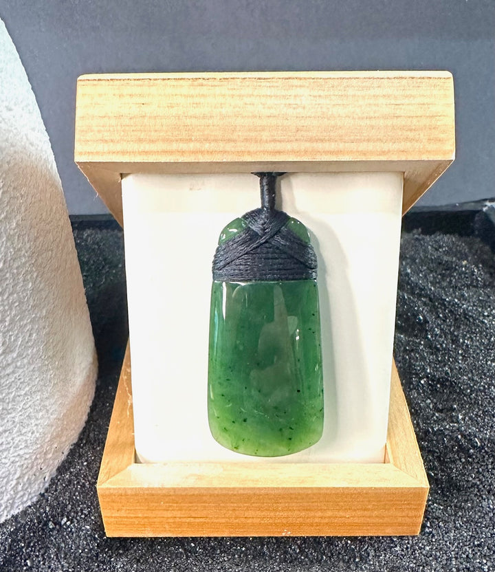 Canadian Nephrite Jade Maori Inspired Toki Pendant, High Polish