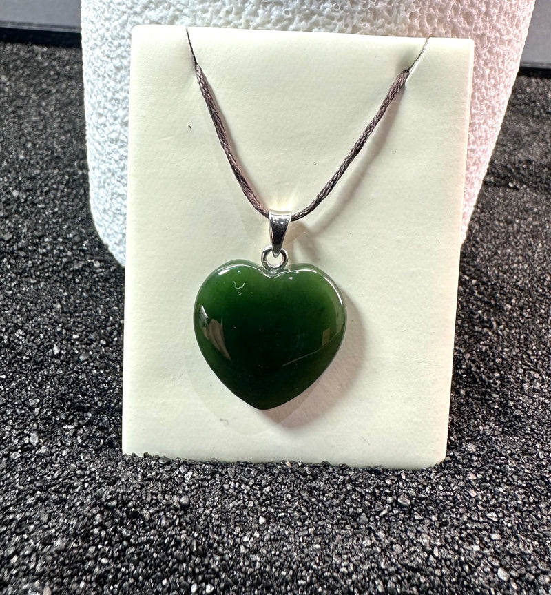 Dark Green Heart Pendant, 22mm