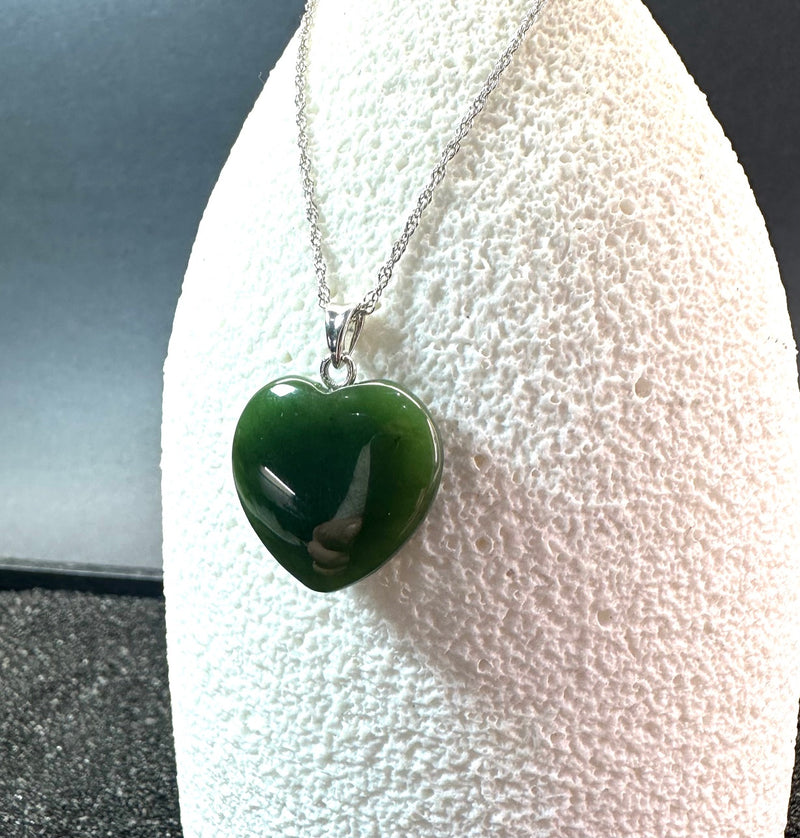 Dark Green Heart Pendant, 22mm