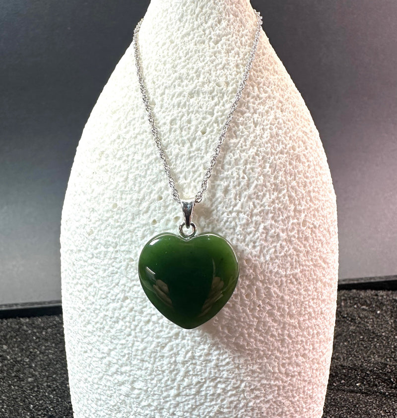 Dark Green Heart Pendant, 22mm