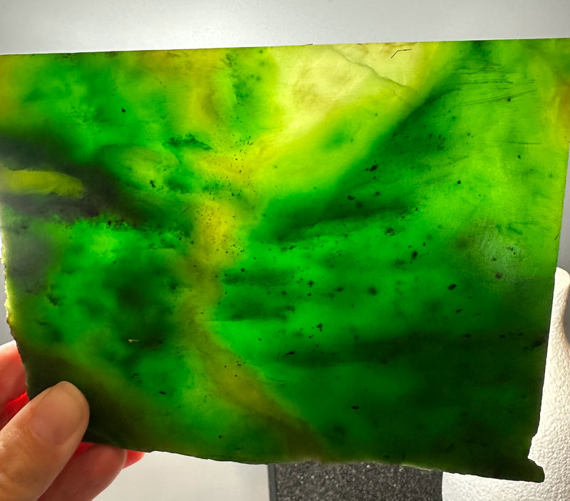 Bright Green Polar Jade Slab - True Canadian Polar Jade 1lb 1oz