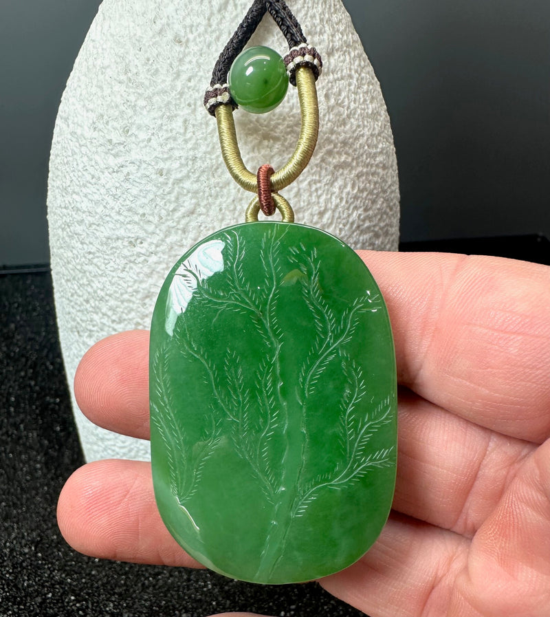 Siberian Jade Frog Pendant, Chatoyant