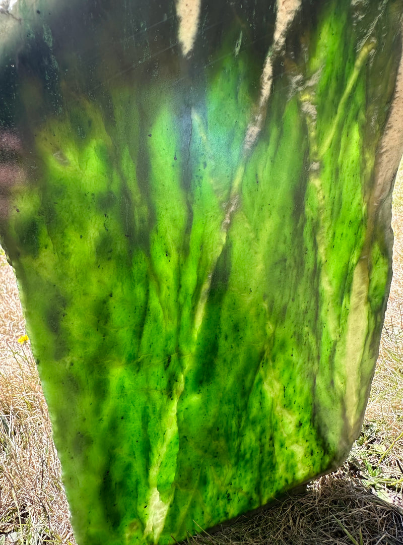Polished Polar Jade Slab 16" - True Canadian Polar Jade 4lbs 12oz