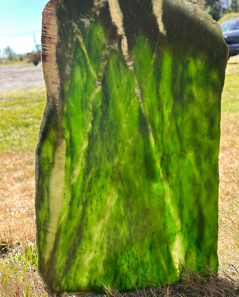 Polished Polar Jade Slab 16" - True Canadian Polar Jade 4lbs 12oz