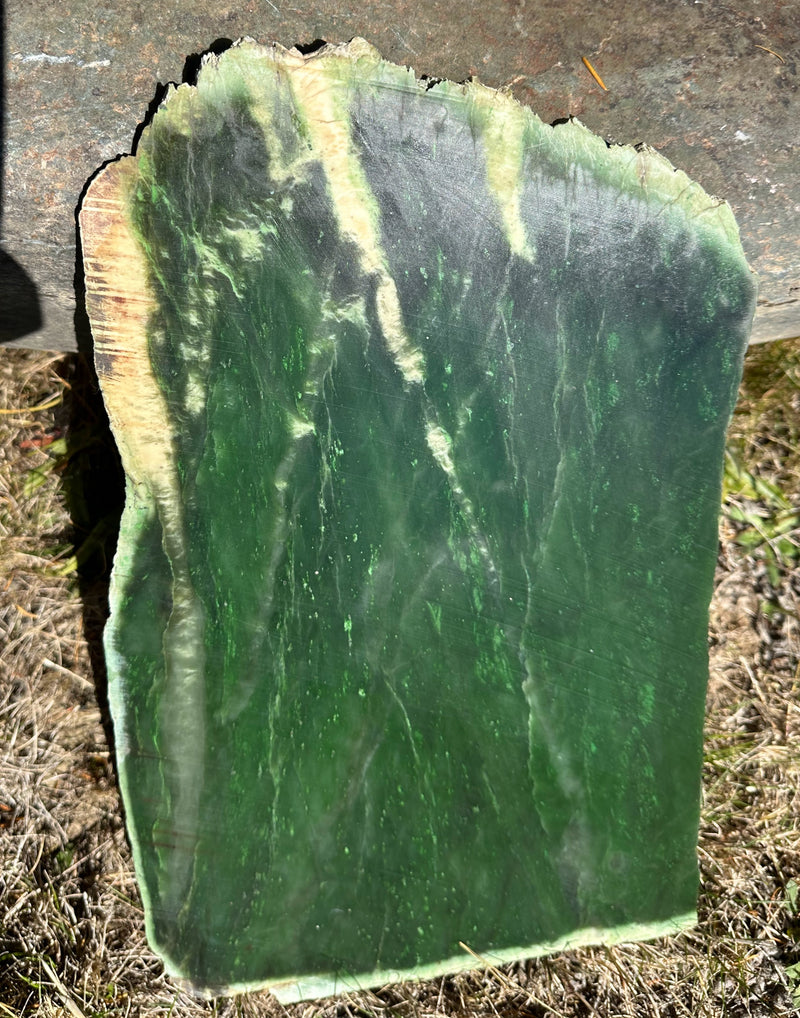 Polished Polar Jade Slab 16" - True Canadian Polar Jade 4lbs 12oz