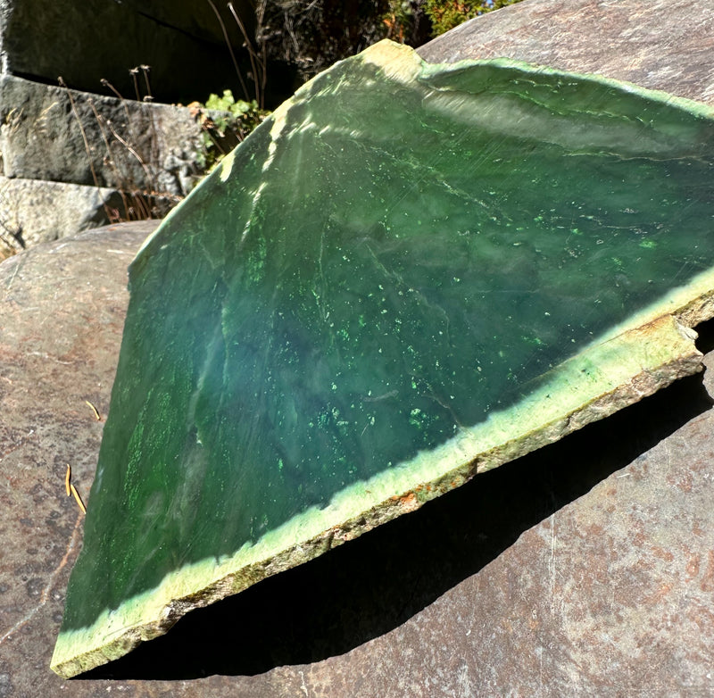 Polished Polar Jade Slab 16" - True Canadian Polar Jade 4lbs 12oz
