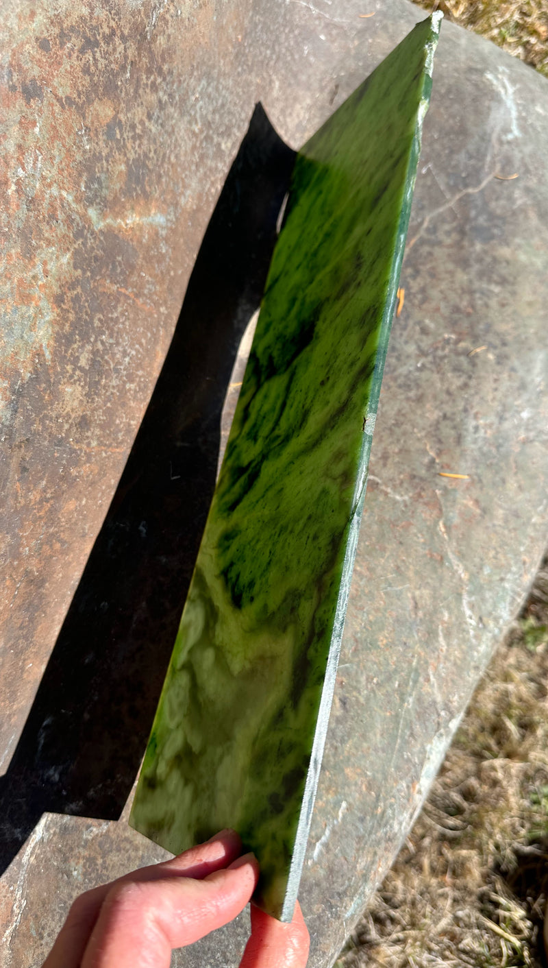 Thin Canadian Nephrite Jade Slab - 14.5" - 1lb 2oz