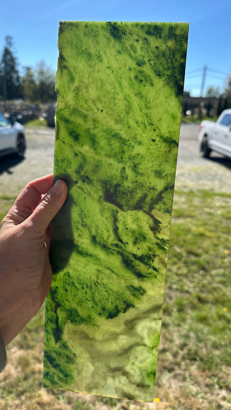 Thin Canadian Nephrite Jade Slab - 14.5" - 1lb 2oz
