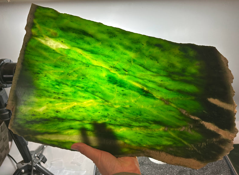 Polished Polar Jade Slab 16" - True Canadian Polar Jade 4lbs 12oz