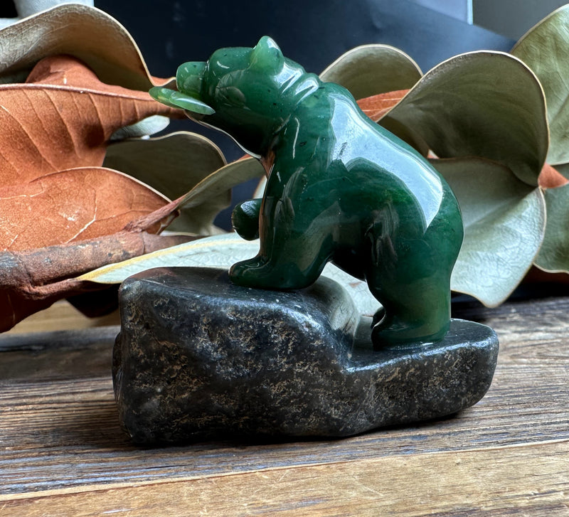 2" Jade Bear on Granite Base