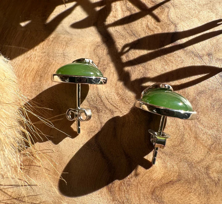 Canadian Jade Silver Horse Stud Earrings