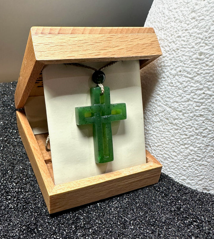 Canadian Nephrite Jade Cross Pendant, 2884, Natural Jade