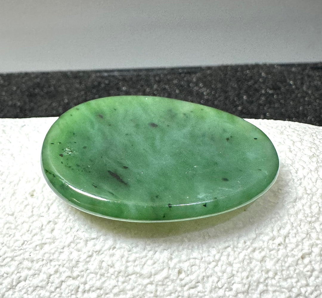 天然石Gemstone Canadian Nephrite Jade Worry Stone, 2498 - Rubbing Stone – Jade