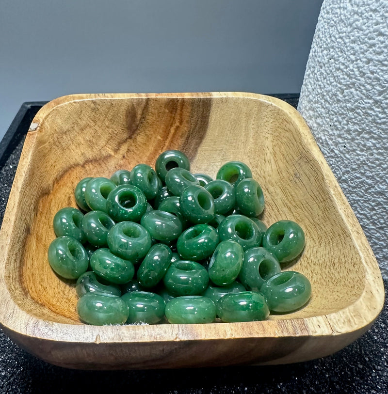 Jade Bead, 14x7.5mm
