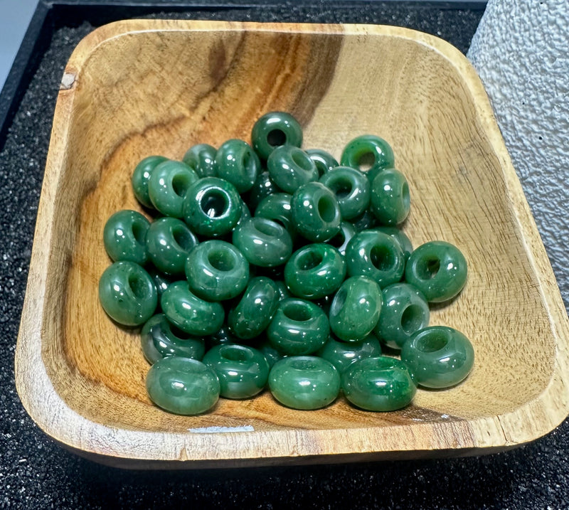 Jade Bead, 14x7.5mm