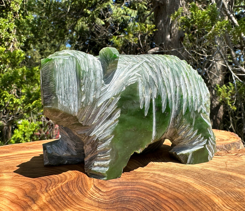 Polar Jade Bear Unfinished Carving - 3lbs 13oz