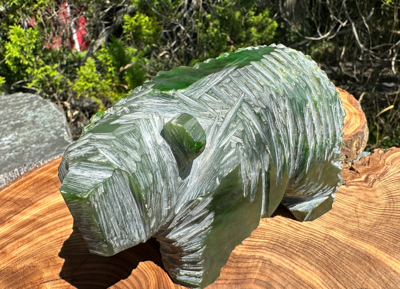 Polar Jade Bear Unfinished Carving - 3lbs 13oz