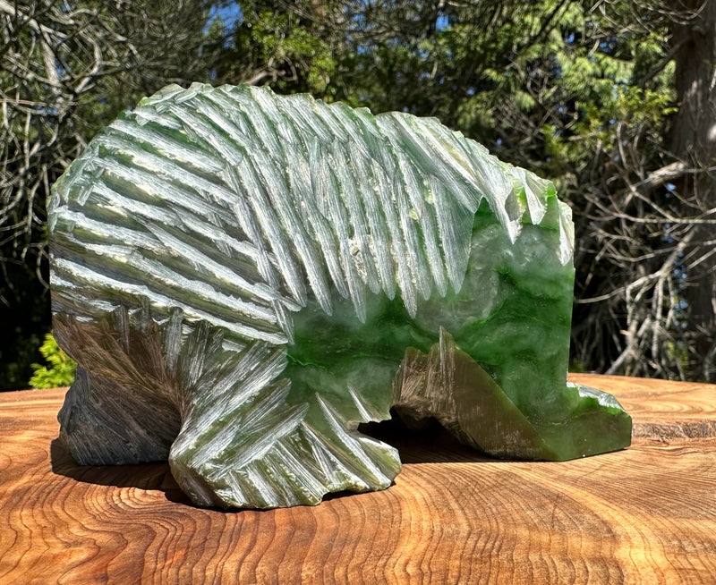 Polar Jade Bear Unfinished Carving - 3lbs 13oz