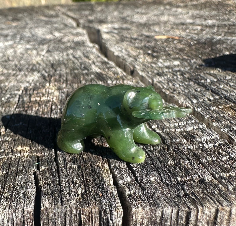 1" Bear with fish - Measured in length.