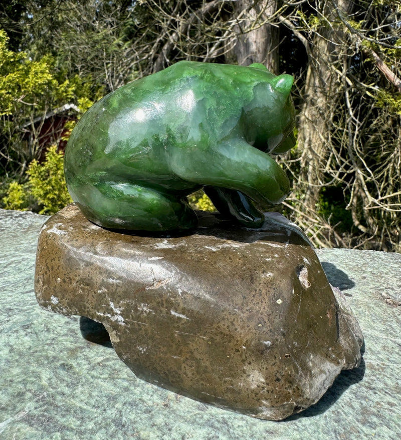 Bear Sitting on Amethyst Base
