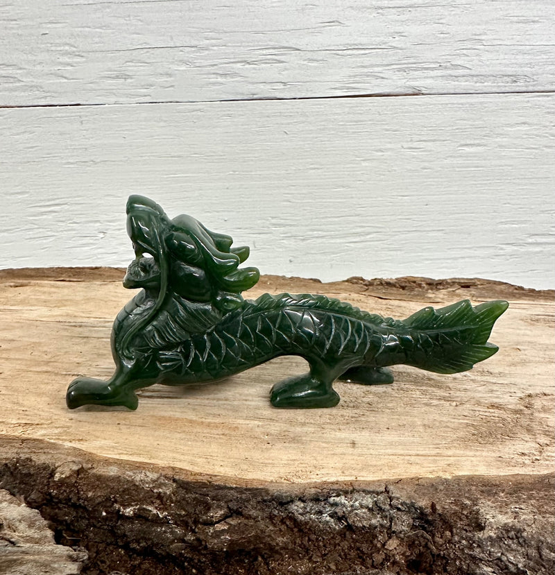 Jade Dragon Carving - 5"