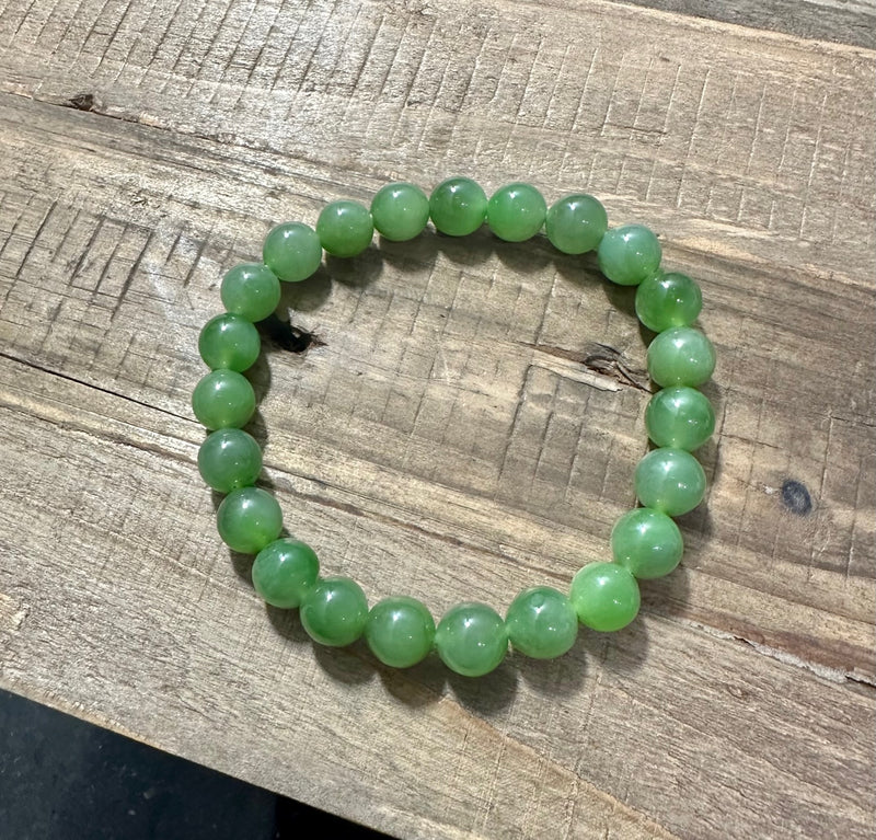 Jade 8mm Bead Bracelet - A grade