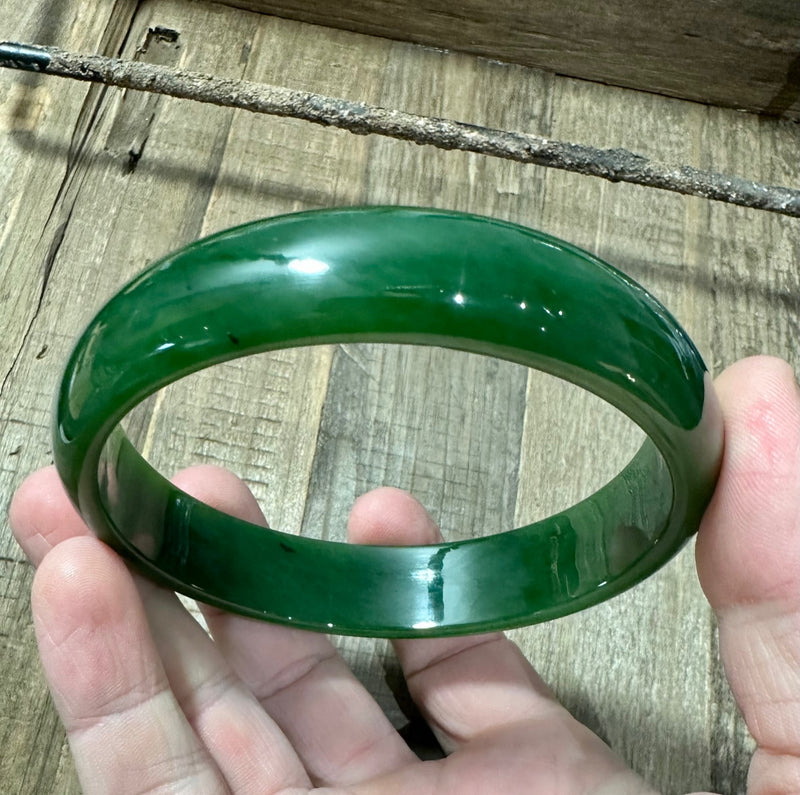 XL AA Siberian Jade Bangle - 80mm
