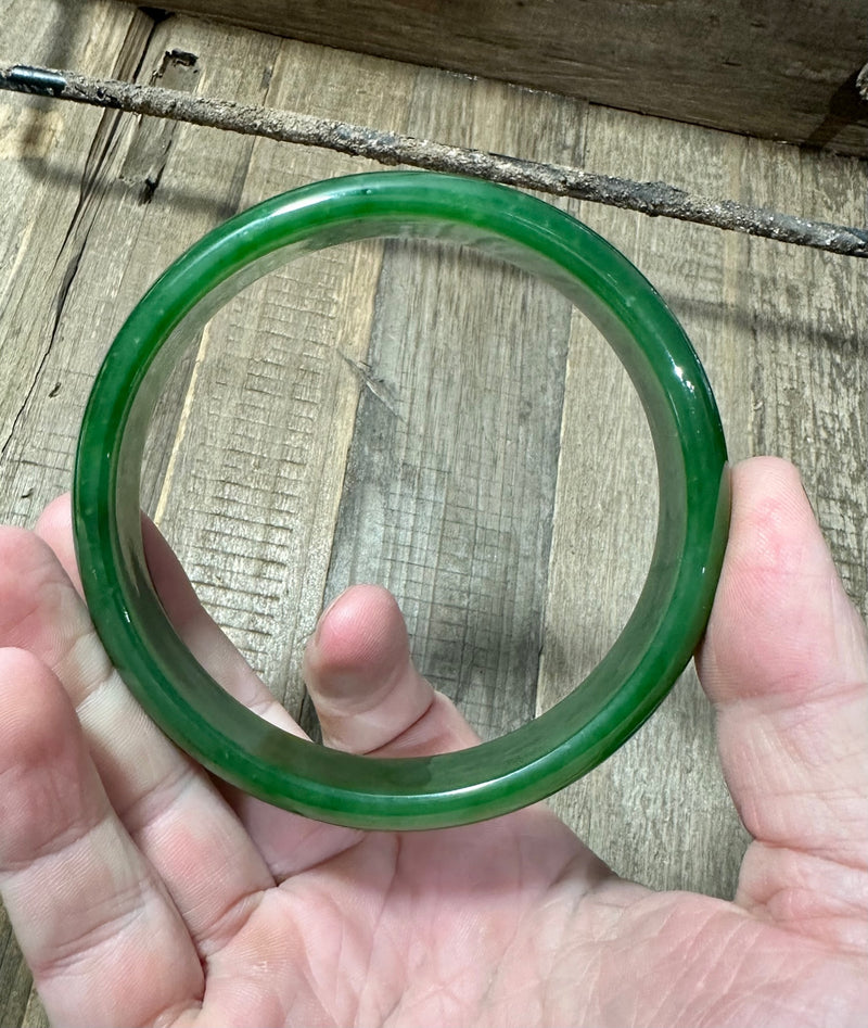 XL AA Siberian Jade Bangle - 80mm