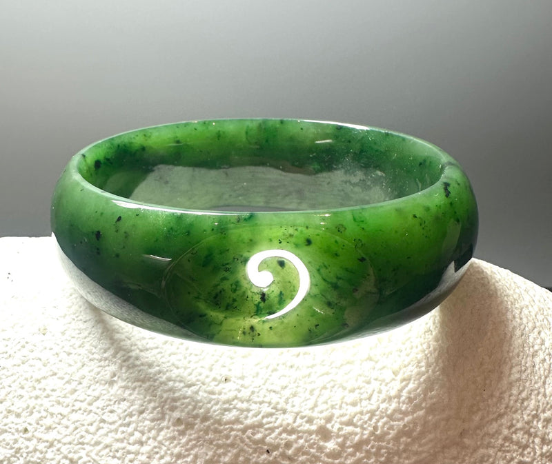 Oval Bangle with Koru - 64mm