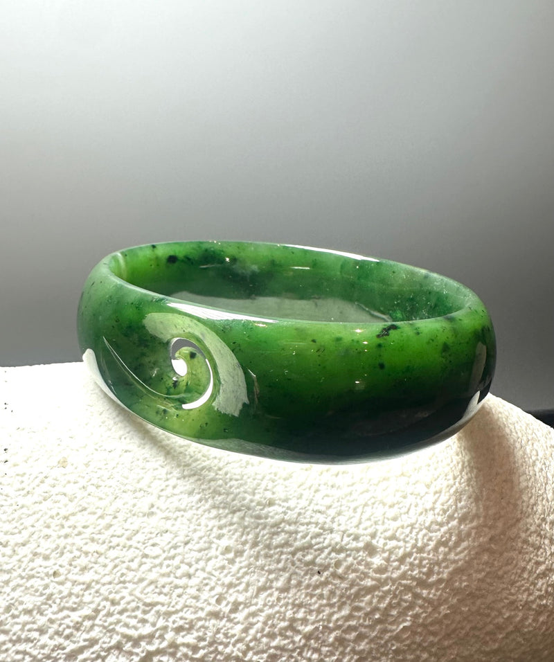 Oval Bangle with Koru - 64mm