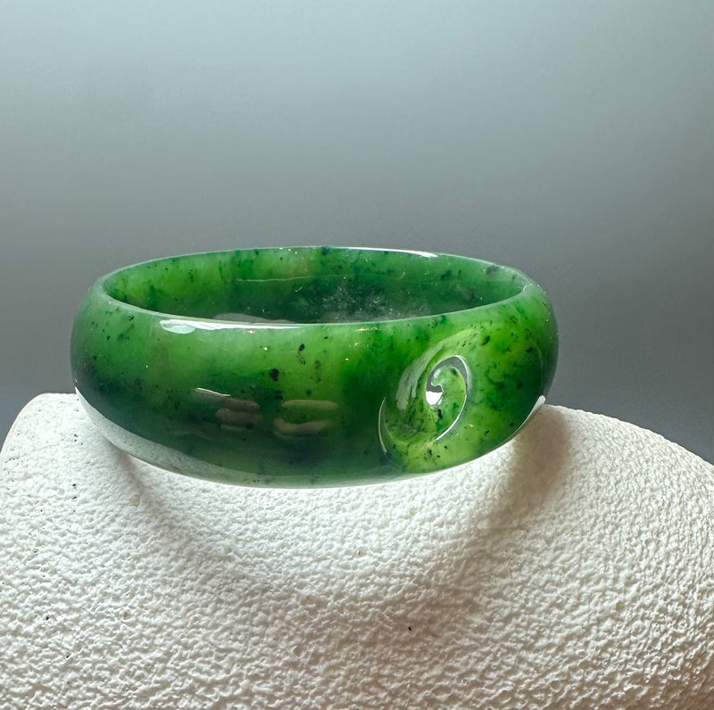 Oval Bangle with Koru - 64mm